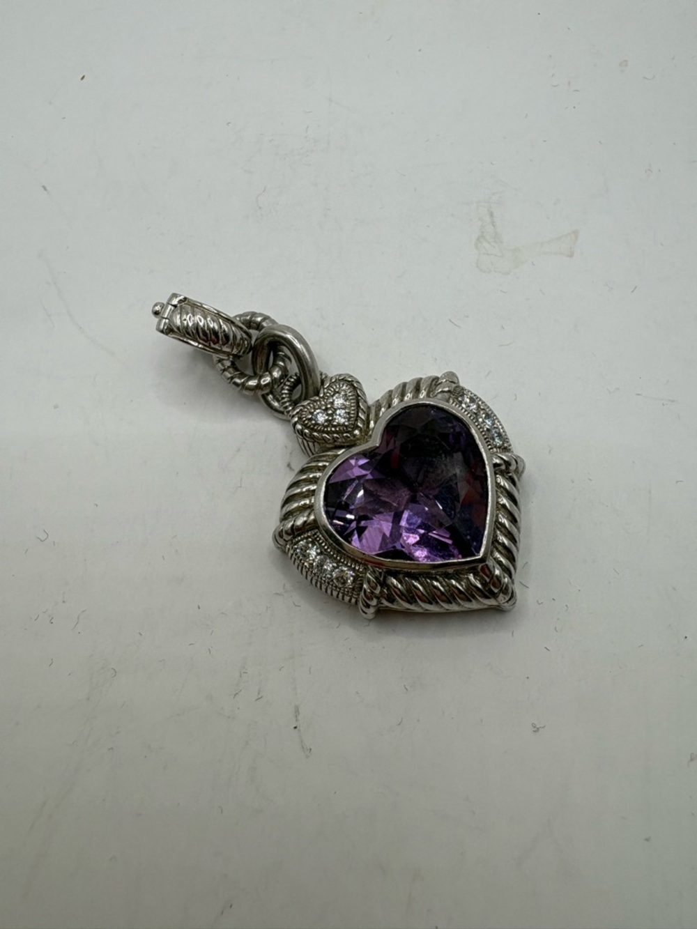 Judith Ripken Heart-Shaped Purple amethyst Pendant sterling